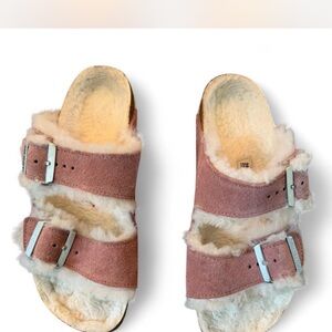 Birkenstock Blush Pink Arizona Shearling – Trendy Socks Street Style Ready